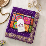 Violet Charm Bandhani Soft Georgette Saree with Lightweight Sequins Embroidery Party Wear Look