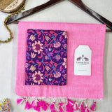 Premium Handloom Cotton Saree – Light Pink Cotton Saree with Designer Print Blouse