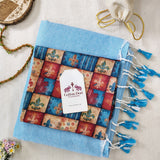 Graceful Handloom Cotton Saree– Light Blue Cotton Handloom Saree With Printed Blouse