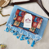 Graceful Handloom Cotton Saree– Light Blue Cotton Handloom Saree With Printed Blouse
