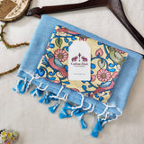 Elegant Handloom Cotton Saree – Light Sky Blue Cotton Saree with Printed Designer Blouse