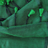 Handloom Cotton Saree – Deep Green Cotton Saree with Kalamkari Printed Blouse
