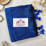 Classic Blue Handloom Cotton Saree – Soft Cotton with Designer Blouse