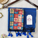 Classic Blue Handloom Cotton Saree – Soft Cotton with Designer Blouse