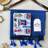 Signature Handloom Cotton - Luxurious Royal Blue Saree with Kalamkari Design Blouse
