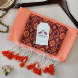 Elegant Handloom Cotton Saree – Soft Peach Cotton Saree with Kalmakari Blouse