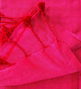 Traditional Handloom Cotton Saree – Dark Pink Cotton Saree with Flower Designer Blouse