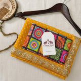 Saffron Yellow Bandhani Print Soft Georgette Saree with Designer Digital Print Blouse