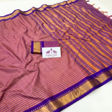 Orchid Pink Cotton Silk Saree with Traditional Zari Border