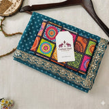 Turquoise Blue Designer Soft Georgette Saree with Elegant Embroidery Border & Bengaluri Blouse