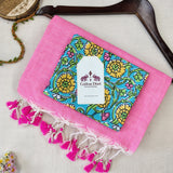 Elegant  Handloom Cotton Saree – Baby Pink Cotton Saree with Designer Blouse