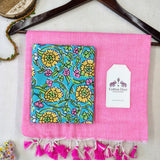 Elegant  Handloom Cotton Saree – Baby Pink Cotton Saree with Designer Blouse
