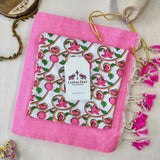 Premium Handloom Cotton Saree – Pink Cotton Saree with Flower Print Blouse