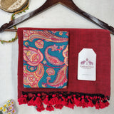 Handloom Cotton Saree - Maroon Cotton Saree With Designer Printed Blouse