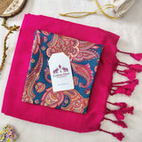 Elegant Handloom Cotton Saree – Dark Pink Cotton Saree with Stylish Designer Blouse