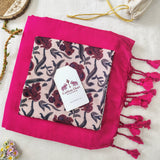 Graceful Handloom Cotton Saree – Dark Pink Cotton Saree with Elegant Designer Blouse