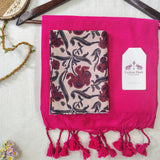 Graceful Handloom Cotton Saree – Dark Pink Cotton Saree with Elegant Designer Blouse