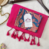 Elegant Handloom Cotton Saree – Dark Pink Cotton Saree with Stylish Designer Blouse