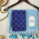Elegant Handloom Cotton Saree – Sky Blue Cotton Saree with Designer Blouse