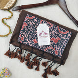 Earthy Handloom Cotton Saree – Brown Cotton Saree with Printed Blouse
