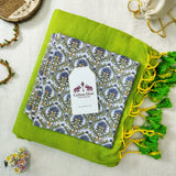 Pure Handloom Cotton Saree – Traditional Green Cotton Saree with Designer Blouse