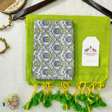 Pure Handloom Cotton Saree – Traditional Green Cotton Saree with Designer Blouse