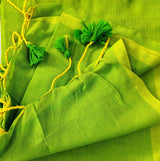 Pure Handloom Cotton Saree – Traditional Green Cotton Saree with Designer Blouse