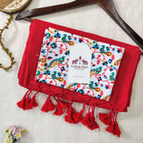 Elegant Handloom Cotton Saree – Red Cotton Saree with Designer Blouse