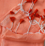 Graceful Handloom Cotton Saree – Soft Peach Cotton Saree with Multi Flower Printed Blouse