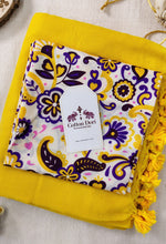 Classic Handloom Cotton - Bright Yellow Saree with Kalamkari Design Blouse