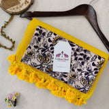 Classic Handloom Cotton Saree – Mustard Yellow Cotton Saree with Designer Printed Blouse