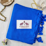 Handloom Cotton Saree – Royal Blue Cotton Saree with Floral Blouse