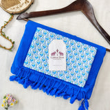 Handloom Cotton Saree – Royal Blue Cotton Saree with Floral Blouse