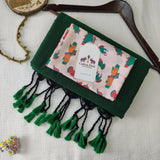 Premium  Handloom Cotton Saree - Green Cotton Saree with Designer Blouse