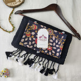 Elegant Heart Work Handloom Cotton Saree With Flower Designer Printed Blouse