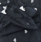 Traditional Black Heart Work Handloom Cotton Saree With Printed Blouse