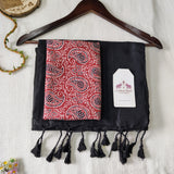 Traditional Black Cotton Handloom Saree with Stylish Designer Blouse