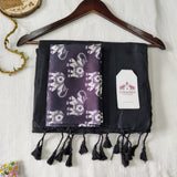 Elegant Black Handloom Cotton Saree with Elephant Designer Printed Blouse