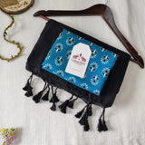 Premium Black Handloom Cotton Saree With Designer Printed Blouse