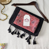 Traditional Black Cotton Handloom Saree with Stylish Designer Blouse