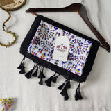 Royal Black Handloom Cotton Saree With Designer Printed Blouse