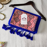 Soft Royal Blue Handloom Cotton Saree with Elegant Printed Blouse