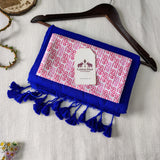 Traditional  Blue Handloom Cotton Saree with Designer Printed Blouse