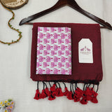 Graceful Handloom Cotton Saree – Maroon Cotton Saree with Elegant Designer Blouse
