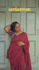 Elegant Handloom Cotton Saree – Wine Maroon Saree with Black Paisley Designer Blouse